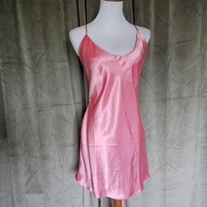 y2k Victorias Secret Barbiecore Coquette Fem Girly Pink Backless Mini Slip Dress